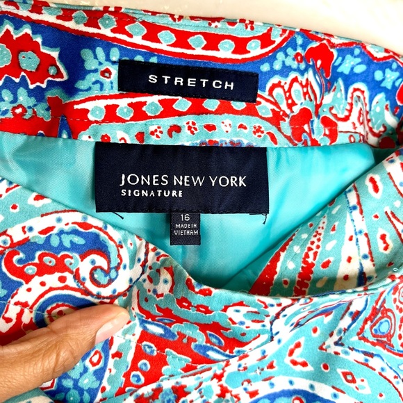 Jones New York Plus Sized Signature Paisley Print Vibrant Skirt - Picture 5 of 8